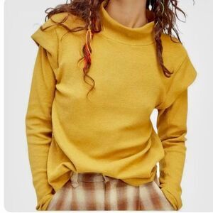 Free People We the Free Camel/Tan Long Sleeve Thermal Top Women’s Size Small